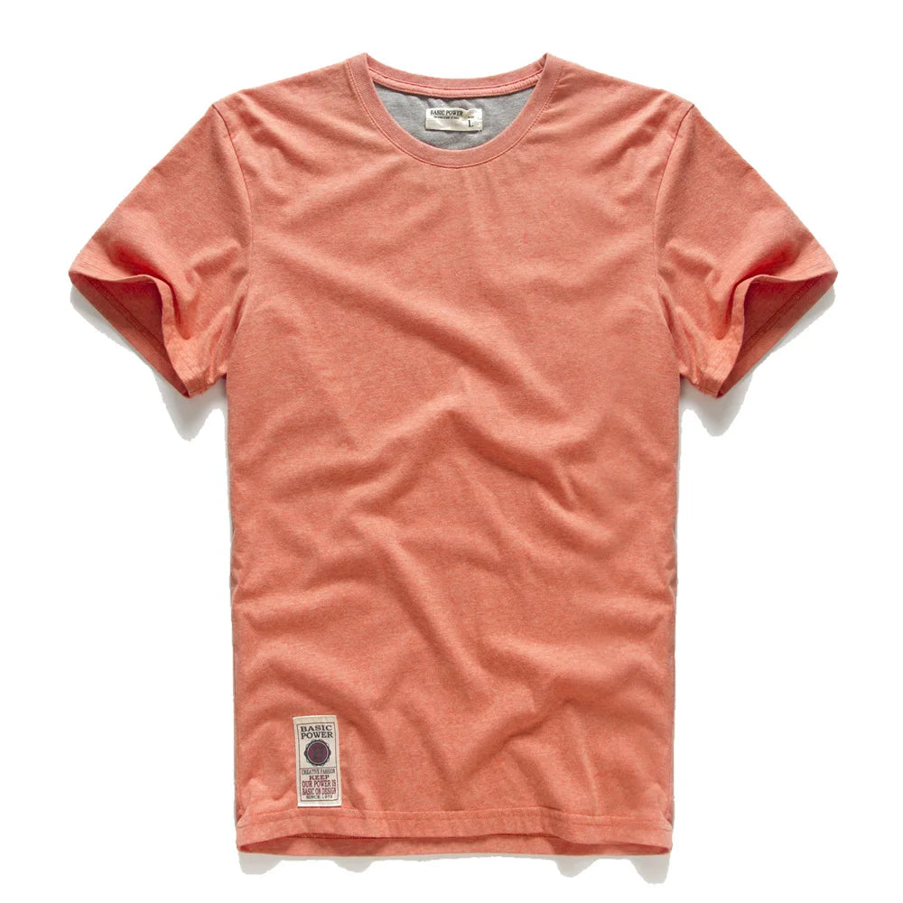 New Summer Men's t-shirt Cotton Solid T shirt Men Causal O-neck Basic