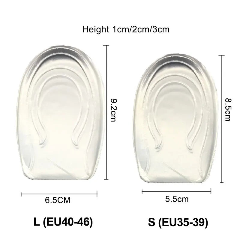 Silicone Gel Height Increase Insole Heel Lifting Inserts Shoe Foot