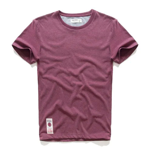 New Summer Men's t-shirt Cotton Solid T shirt Men Causal O-neck Basic