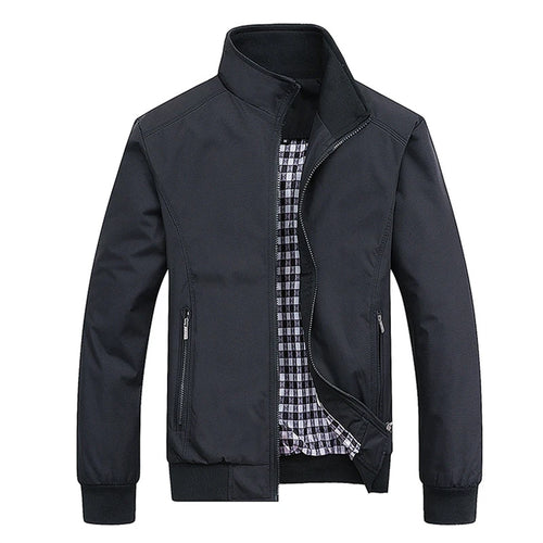2025 Spring Autumn Casual Solid Fashion Slim Bomber Jacket Men