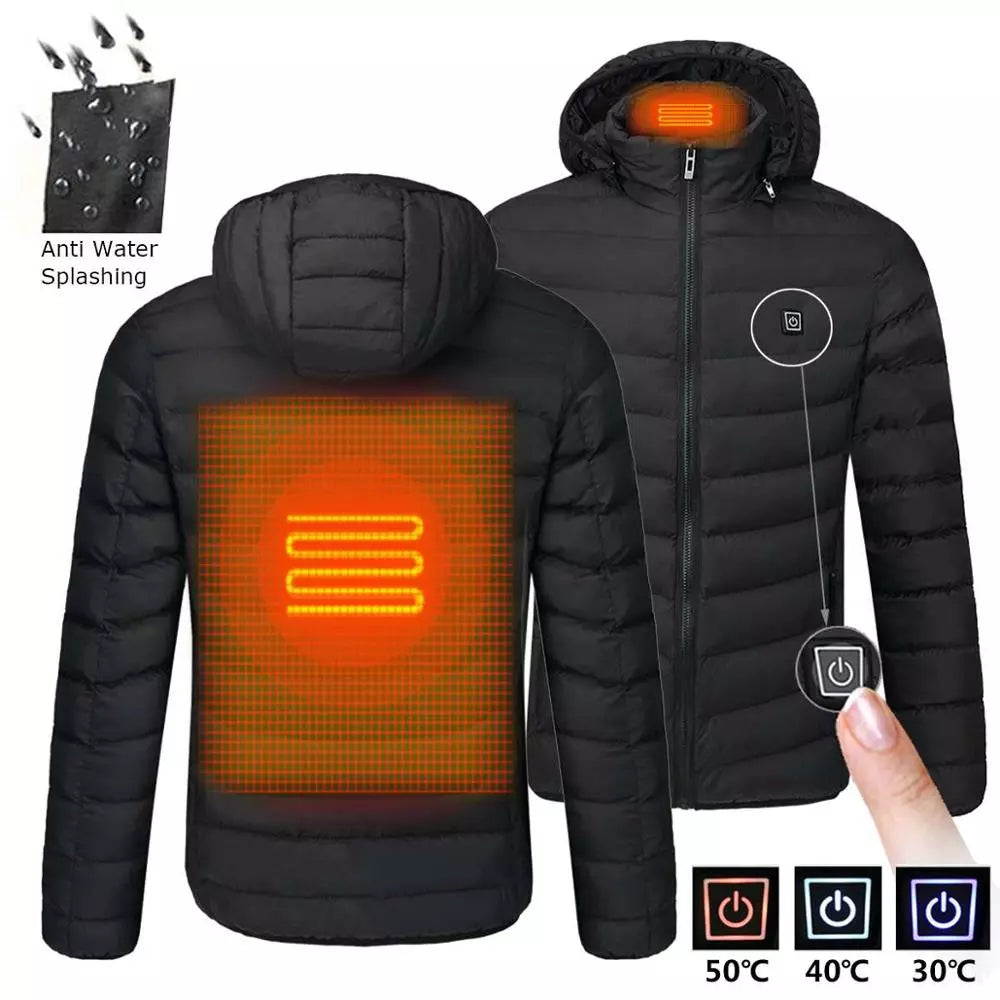 2021 NWE Men Winter Warm USB Heating Jackets Smart Thermostat Pure