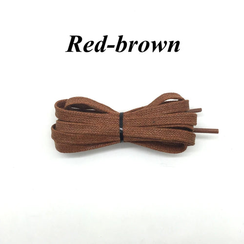 1Pair Waxed Flat Shoelaces Leather Waterproof Casual Shoes Laces