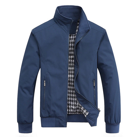 2025 Spring Autumn Casual Solid Fashion Slim Bomber Jacket Men