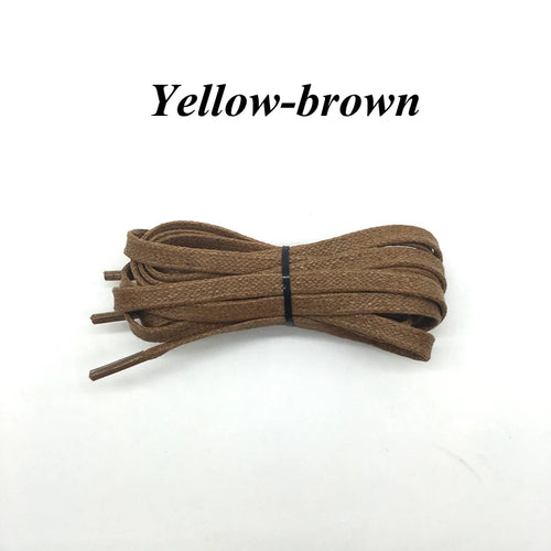 1Pair Waxed Flat Shoelaces Leather Waterproof Casual Shoes Laces