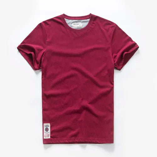 New Summer Men's t-shirt Cotton Solid T shirt Men Causal O-neck Basic