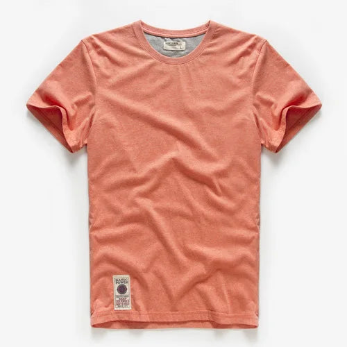 New Summer Men's t-shirt Cotton Solid T shirt Men Causal O-neck Basic
