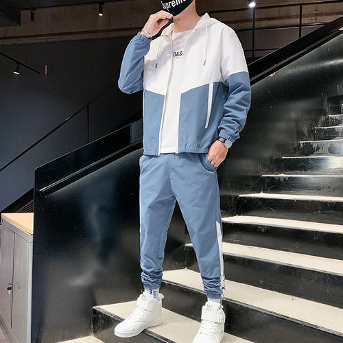 Men Tracksuit Casual Joggers Hooded Sportswear Jackets And Pants 2