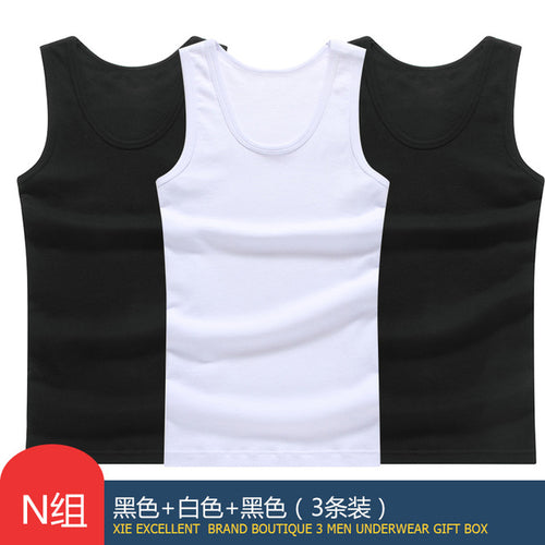 Hot Sale 3pcs / 100% Cotton Mens Sleeveless Tank Top Solid Muscle Vest