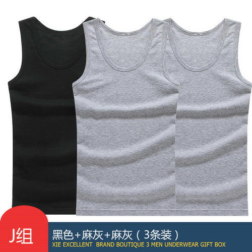 Hot Sale 3pcs / 100% Cotton Mens Sleeveless Tank Top Solid Muscle Vest