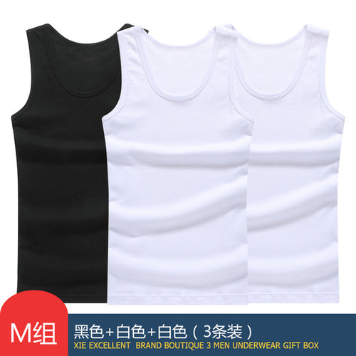 Hot Sale 3pcs / 100% Cotton Mens Sleeveless Tank Top Solid Muscle Vest