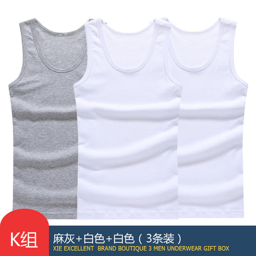 Hot Sale 3pcs / 100% Cotton Mens Sleeveless Tank Top Solid Muscle Vest