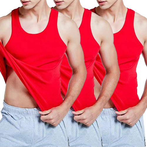 Hot Sale 3pcs / 100% Cotton Mens Sleeveless Tank Top Solid Muscle Vest