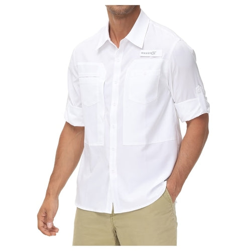 Men's Summer Long Sleeve Fishing Shirts UPF 50+ Sun Protection Hiking