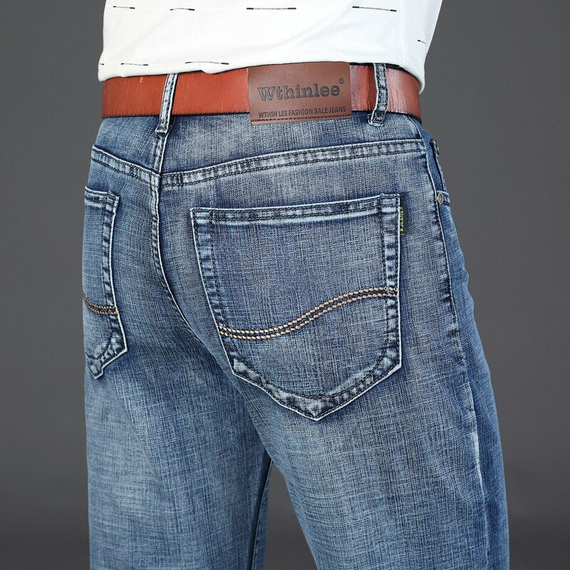 New Business Men's Jeans Casual Straight Stretch Fashion Classic Blue