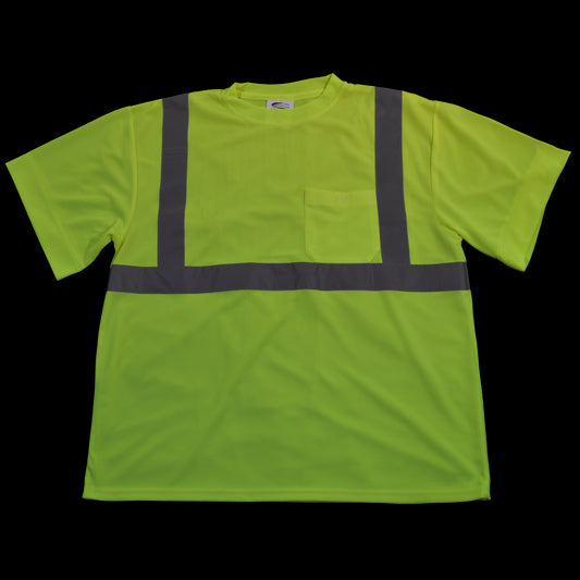 T-Shirt Short Sleeve, ANSI Class 2 Lime, 3X