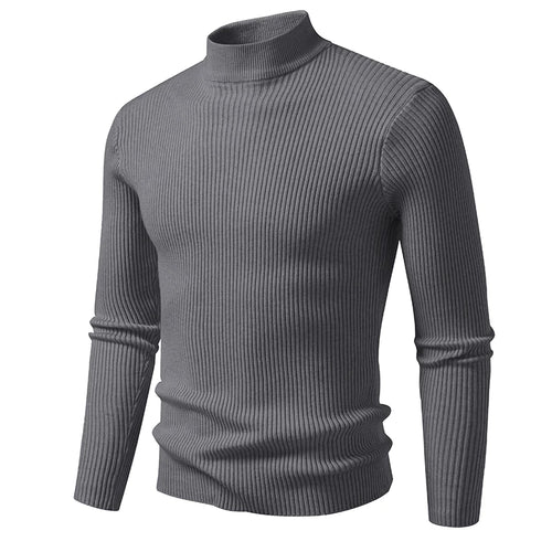 Mens Mock Neck Pullover Sweater High Neck Turtleneck Long Sleeve