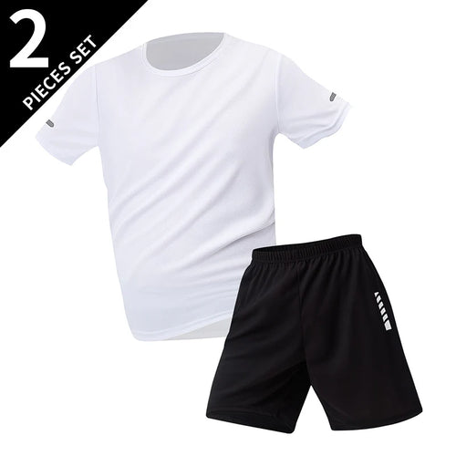 2/6 Pack Plus Size Men's Quick-drying Short-sleeved Shorts Suit Men's