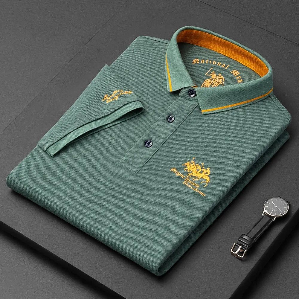 Summer Mens Embroidered Polo Shirts Short Sleeve Shirt Luxury Top