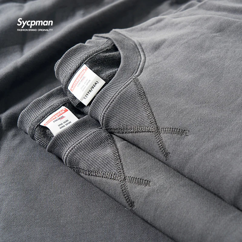 380g Tight Match Heavy Inverted Triangle Loose Versatile Solid Cotton