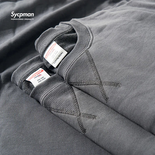 380g Tight Match Heavy Inverted Triangle Loose Versatile Solid Cotton