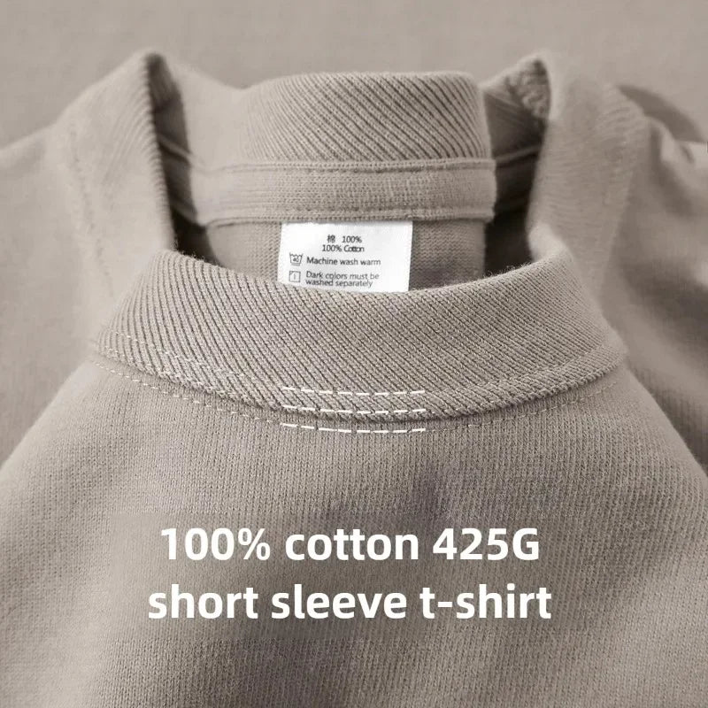 Heavy Wight 425 grams Men T Shirt Cotton Half Sleeve Brathable High