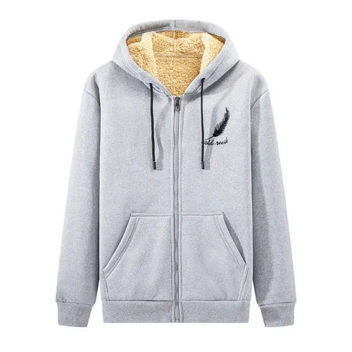 2025 Winter Windproof Hoodie - Men's Sherpa Lined Sweatshirt Thermal