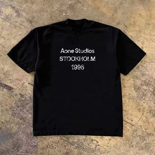 2025 Autumn Winter Letter Printing Men's T-shirt High Quality Cotton