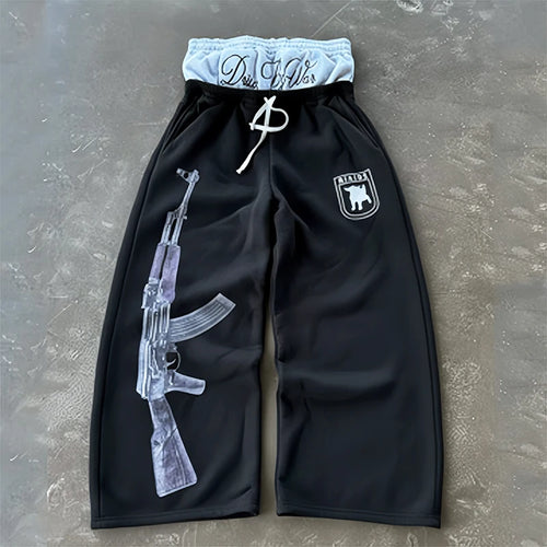 Y2K High-Waisted Printed Embroidered Street Guard Pants Spring Summer