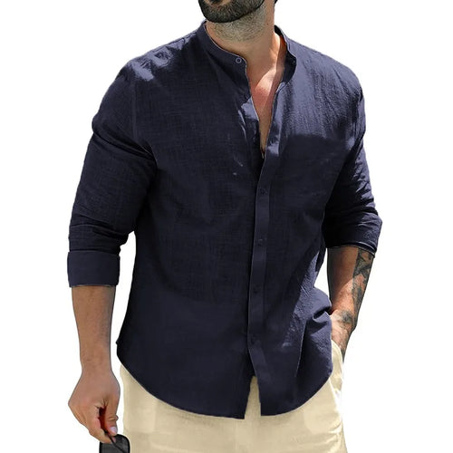 Autumn Mens Long Sleeve Shirts Cotton Business TShirts Men Breathable