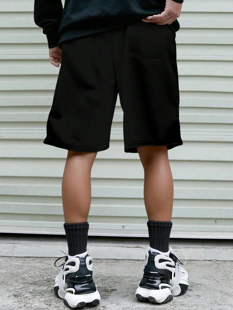 Men's Drawstring Waistband Loose Fit Shorts Sweat Long Holographic