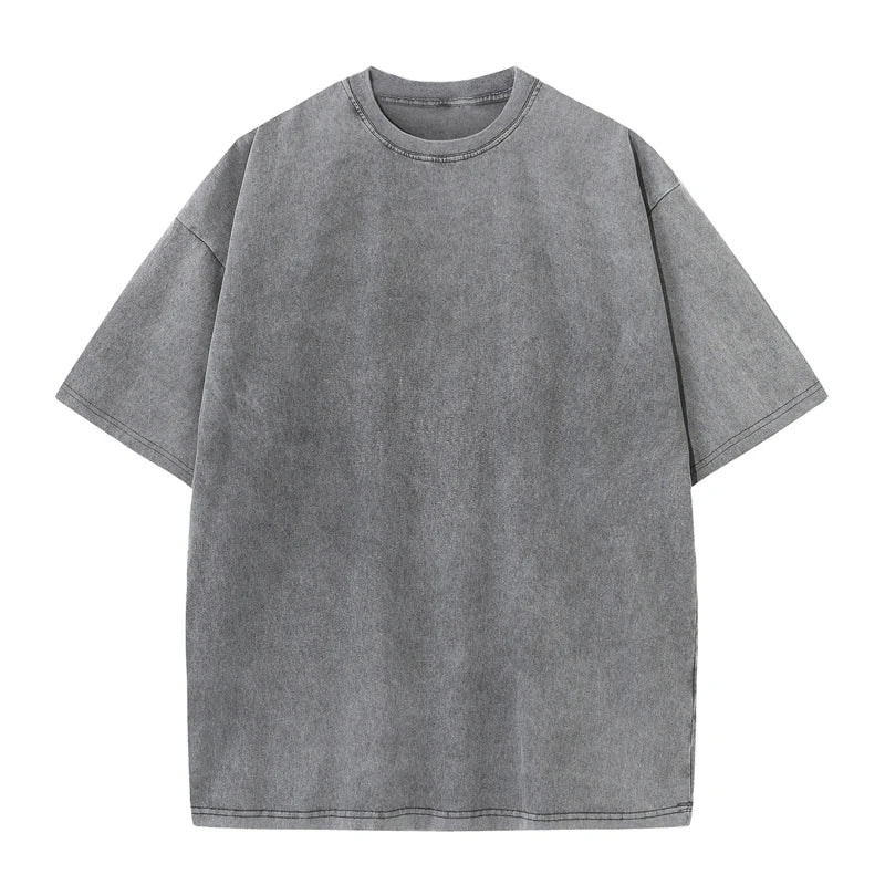 Men's Summer T-shirt 230G Heavy Cotton Vintage Washed T-Shirts