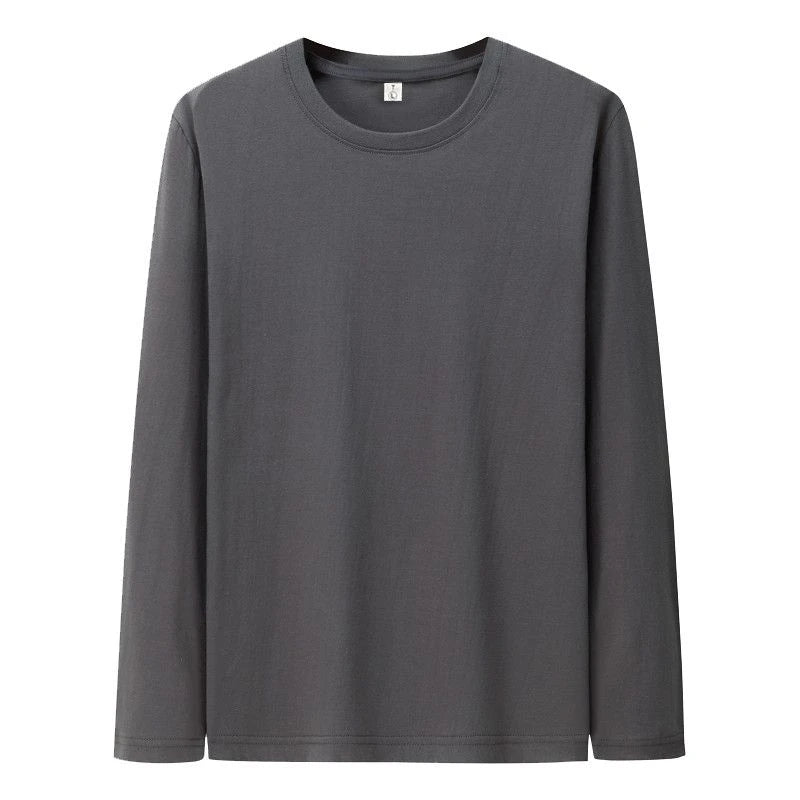 T Shirt For Men Cotton Long Sleeve T-shirts Solid Color Men's Clothing