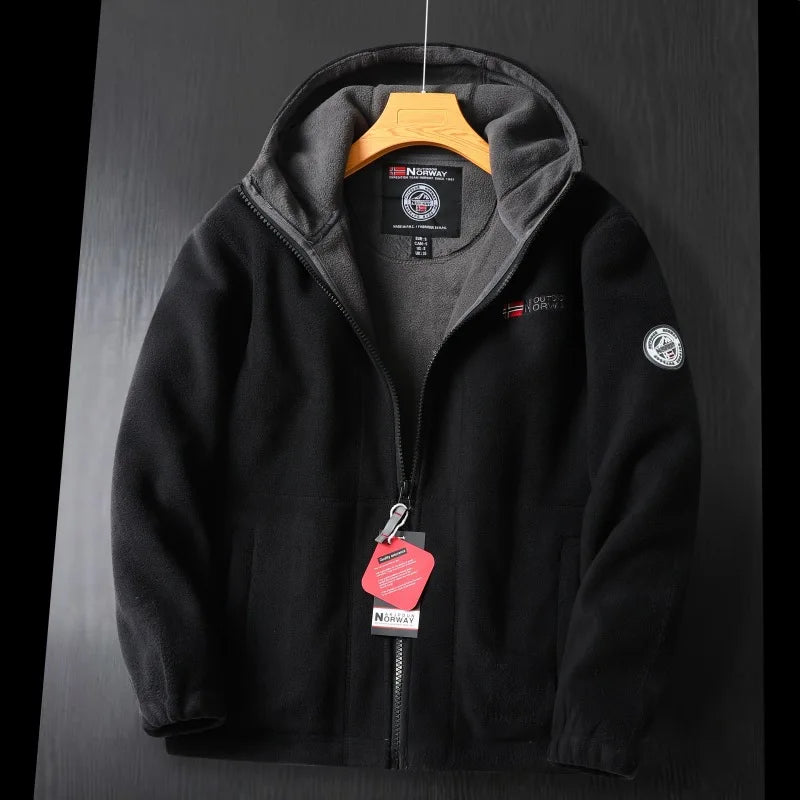 2024 Brand Winter Fleece Jacket Men's Casual Thickened Wool Jacket