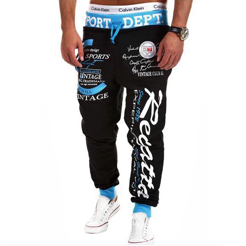 Men's Sweatpants Joggers Trousers Elastic Waist Letter Graphic Prints