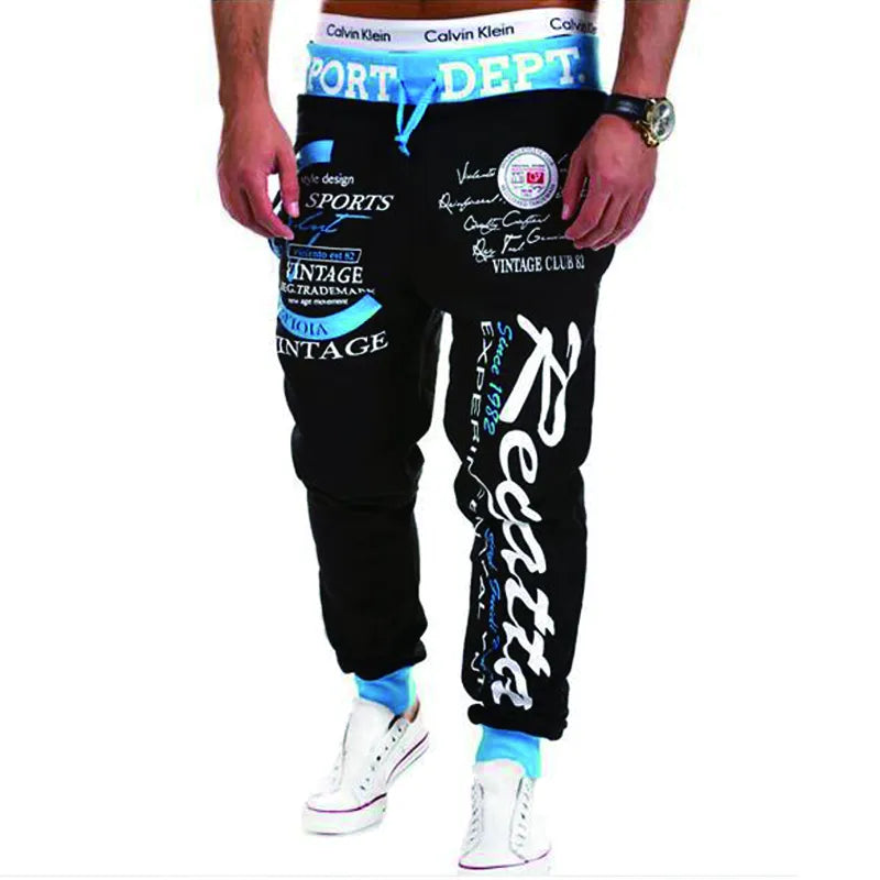 Men's Sweatpants Joggers Trousers Elastic Waist Letter Graphic Prints