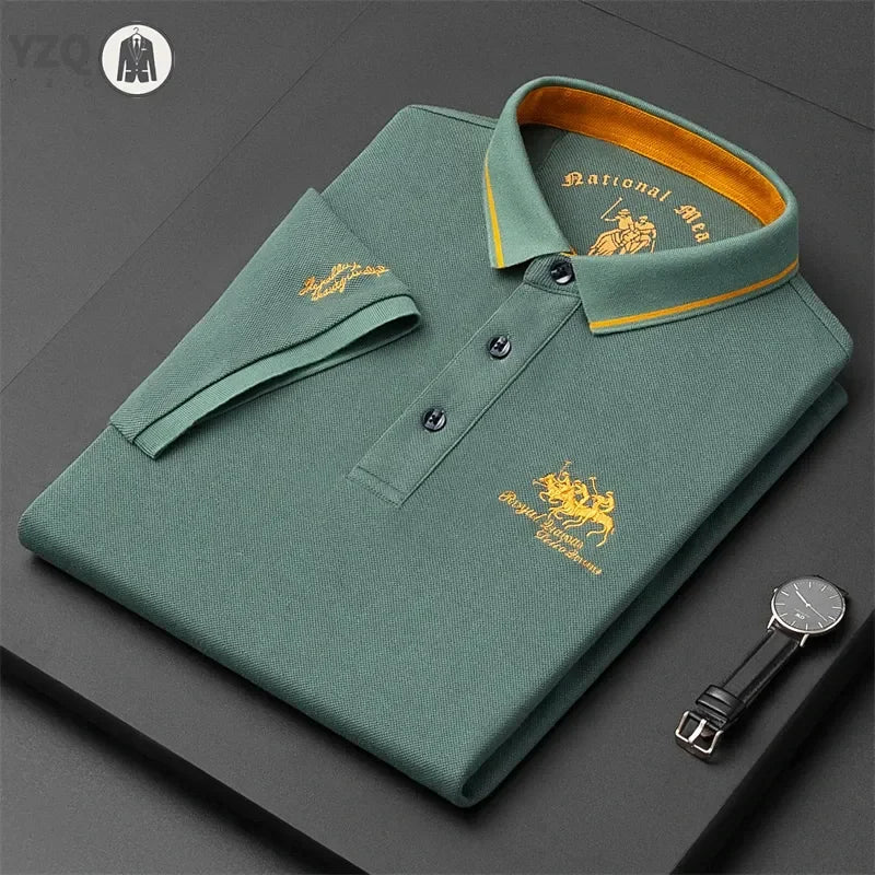 Men's Embroidered Casual Fashion Short Sleeved POLO Shirt Summer