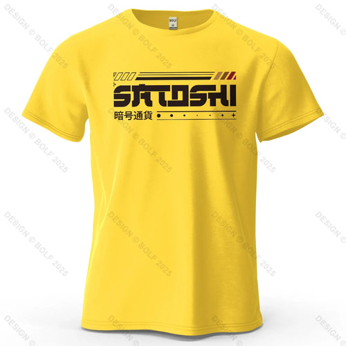 Satoshi and Crypto Printed Men's T-Shirt 100% Cotton Oversized Tech