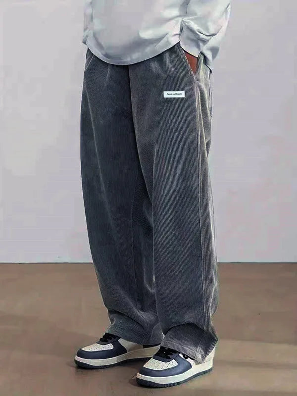 Men's corduroy loose European size hanging multi-functional casual