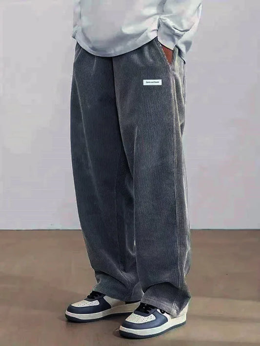 Men's corduroy loose European size hanging multi-functional casual