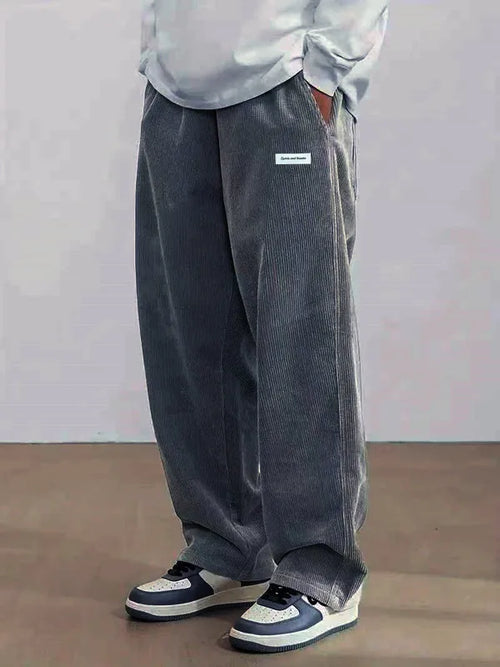 Men's corduroy loose European size hanging multi-functional casual
