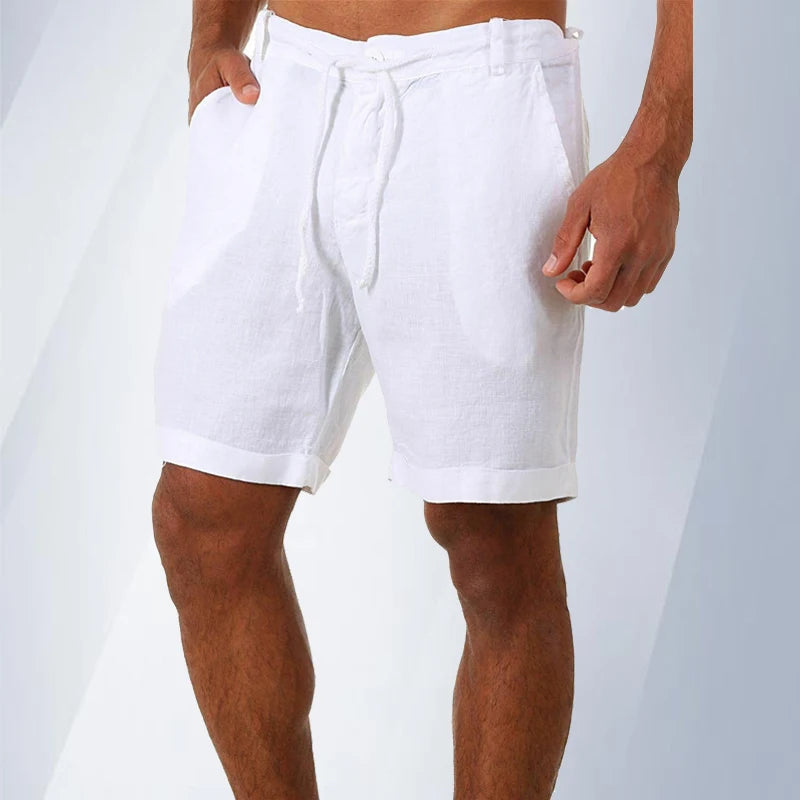Summer Fashion Mens Linen Shorts Men Cotton Beach Short  New Wild