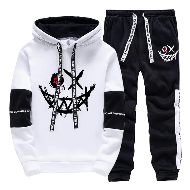 Hot Sales Mens Tracksuit Printed Single Piece Sweatshirts Sweatpants