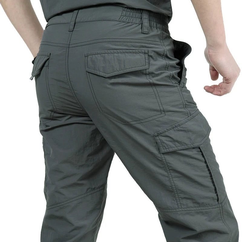 Men's Summer Tactical Cargo Pants Lightweight Casual Waterproof