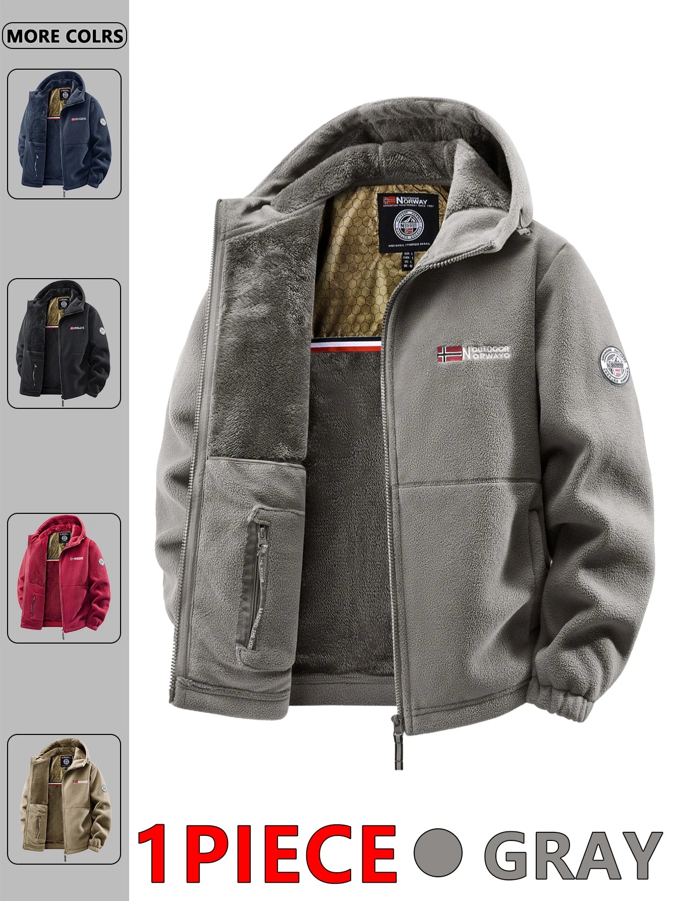 Men's Autumn and Winter Outdoor Hooded Jacket, Suitable for Daily Wear