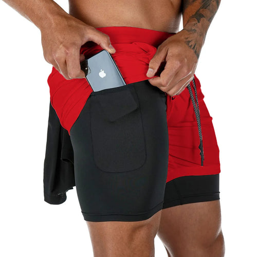 Men's Performance Shorts Soild Color 2 in 1 Gym Shorts Compression