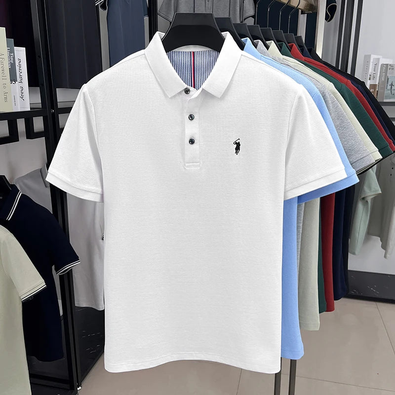 100% pure cotton short sleeved men's polo shirt summer fashion
