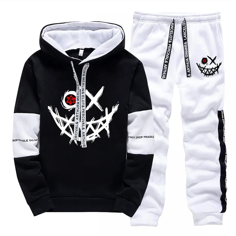 Hot Sales Mens Tracksuit Printed Single Piece Sweatshirts Sweatpants