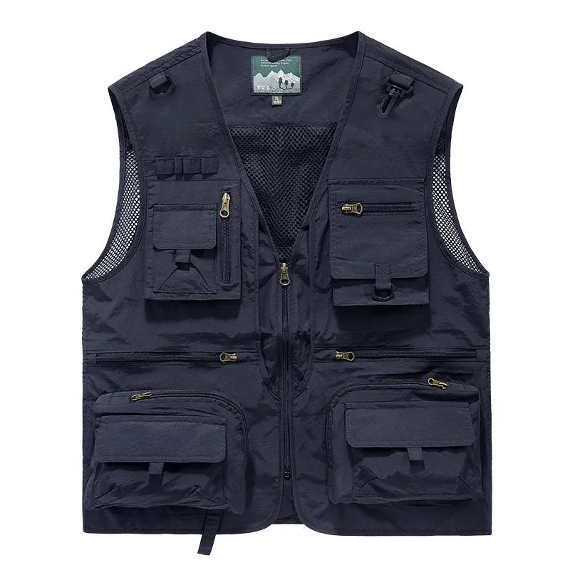 FGKKS 2023 Outdoor Leisure Vest Men's New Multi-Pocket Breathable
