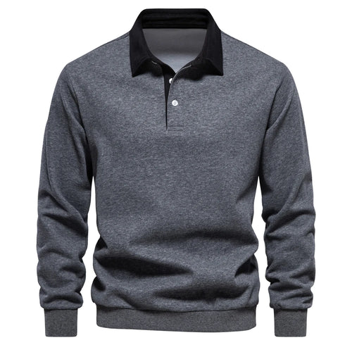2023 New Autumn Fashion Design Polo Neck Sweatshirts for Men Casual