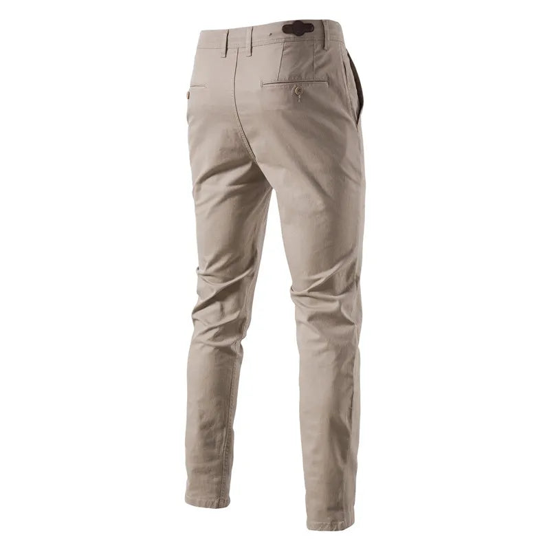 AIOPESON Casual Cotton Men Trousers Solid Color Slim Fit Men's Pants